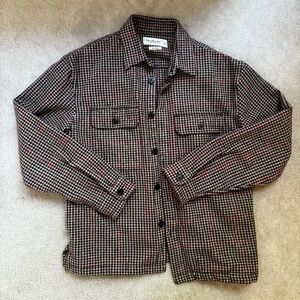 Abercrombie & Fitch Cotton Shirt Jacket Men's Medium Red/Tan/Brown Checkered